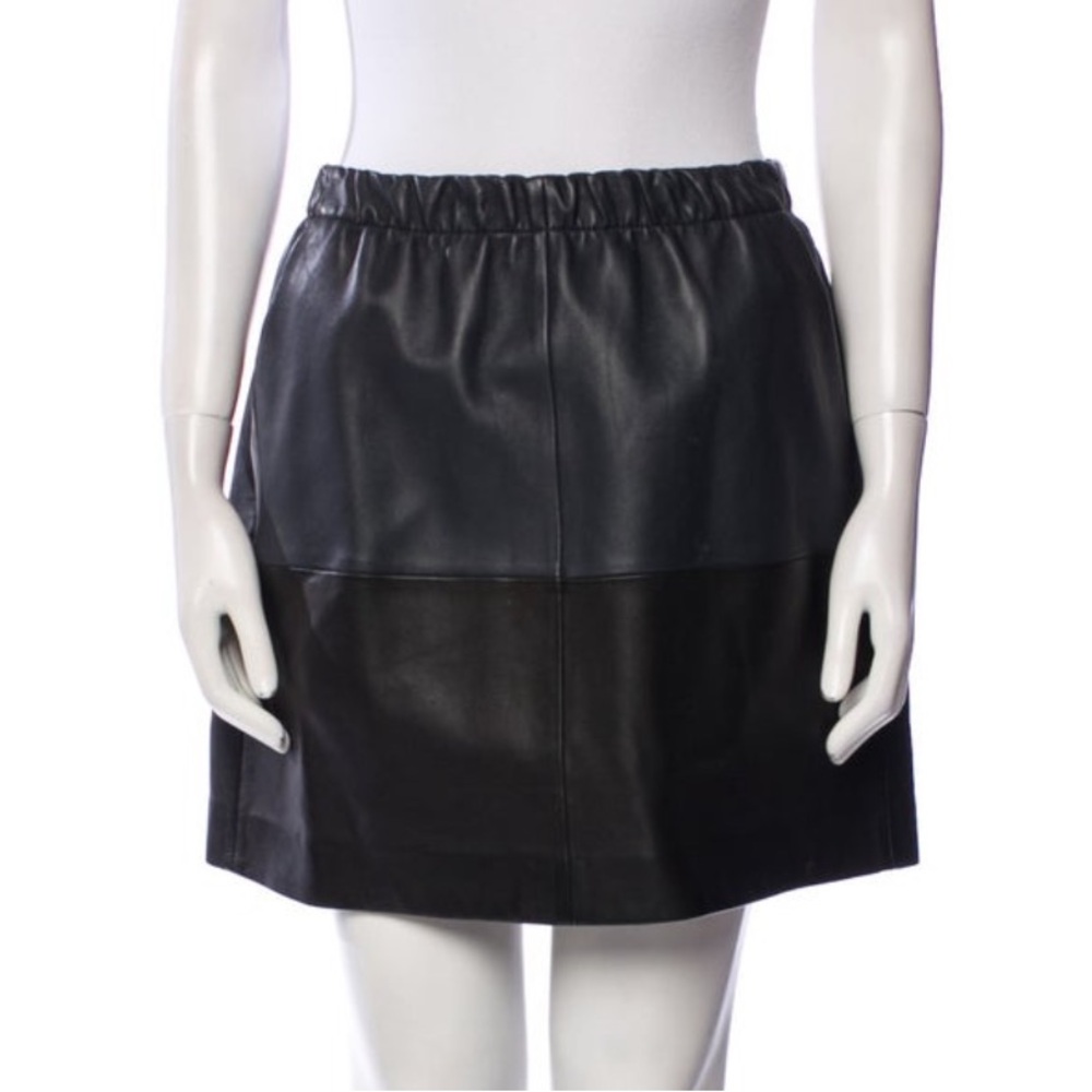 Vince leather Black and blue Mini Skirt